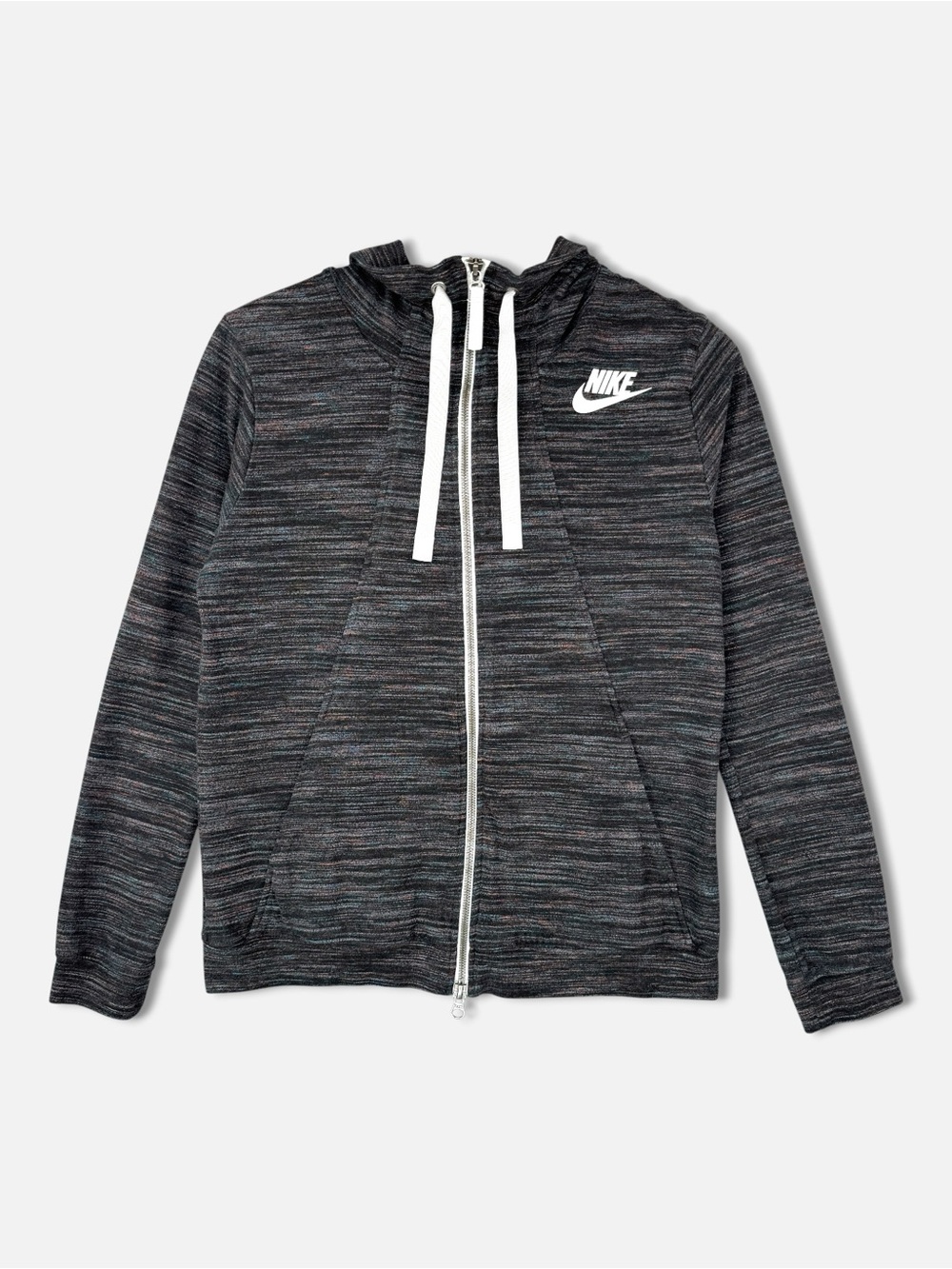 Nike Women's Classic Zip Hoodie Size M Charcoal Multicolor Activewear Sportswear